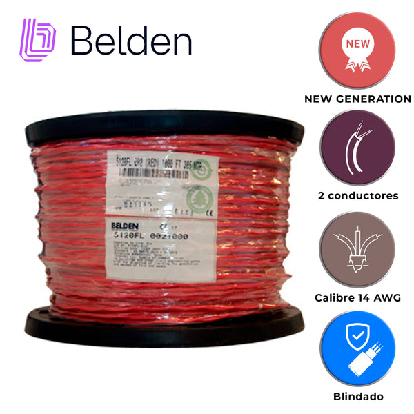Belden 5120fl0021000 2H Cal14 305M Rojo FREE