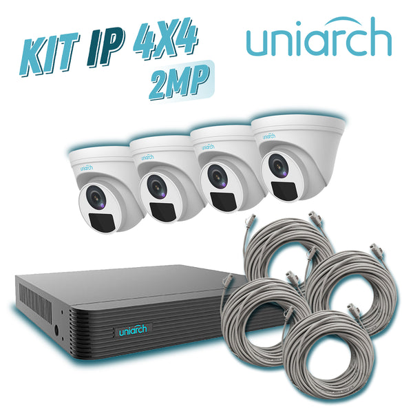 Uniarch Kit1xnvr104e2p4+4xipct122apf28k+4xensip18cat6 2Mpx