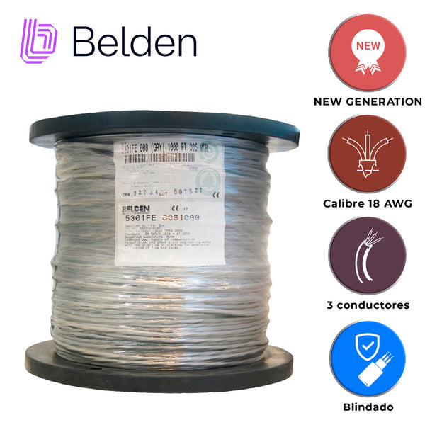Belden 5301fe0081000 3H Cal18 305M Gris FREE