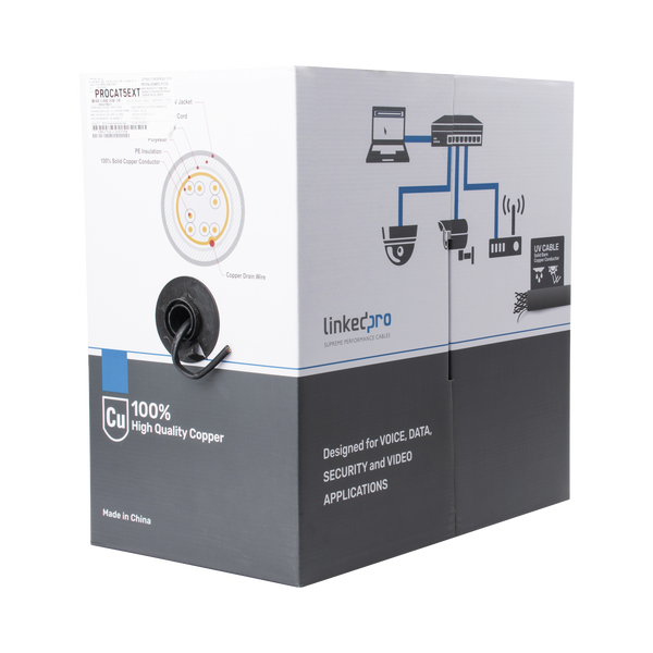 Linkedpro Procat5ext 100%Cobre Ftp Cat5E 305M Negro Exterior FREE