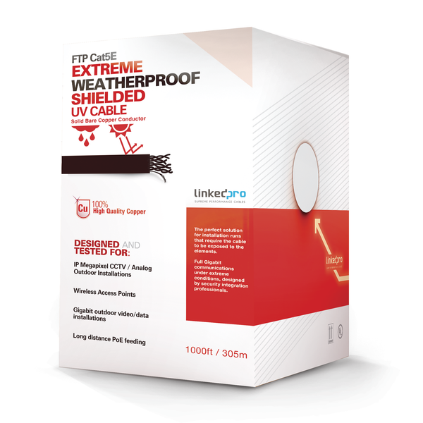 Linkedpro Procat5ext/500 100%Cobre Ftp Cat5E 152.5M Negro Exterior FREE