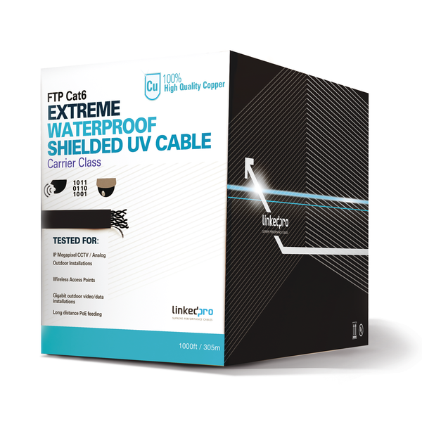 Linkedpro Procat6ext 100%Cobre Cat6+ 305M Negro Exterior FREE