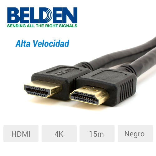 HDE001MB, Cable HDMI Negro Belden, con. A: HDMI Macho, con. B: HDMI Macho,  long. 1m
